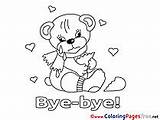 Bye Coloring Good Pages Cards Bear Hits sketch template