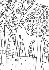 Hundertwasser Colorir sketch template