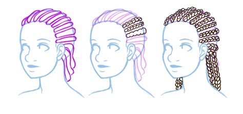 How To Draw Natural Textured Afro Hairstyles Afros Locs Braids
