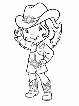 Cowgirl Coloring Pages Shortcake Strawberry Printable Girl Color Dinokids sketch template