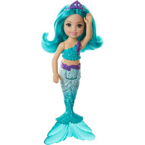 barbie dreamtopia chelsea mermaid doll    teal hair