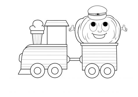 train  pumpkin train coloring pages happy birthday coloring