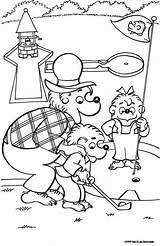 Coloring Pages Berenstain Bears Golf Putt Kids Miniature Mini Color Papa Playing Bear Brother Sister Sheets Colouring Sheet Activity Printable sketch template