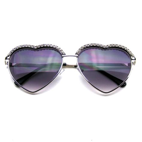 cute chic heart shape glam rhinestone sunglasses · emblem