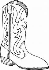 Cowboy Coloring Boot Boots Pages Drawing Printable Outline Christmas Choose Board Pattern Western sketch template