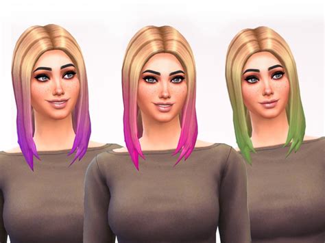sims resource dip dye straight hair recoloured  shannonmarina