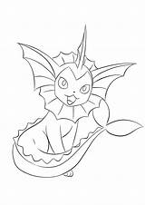 Vaporeon Pokemon sketch template