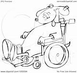 Outline Dog Coloring Wheelchair Illustration Royalty Vetor Clip Djart Dennis Cox Background sketch template