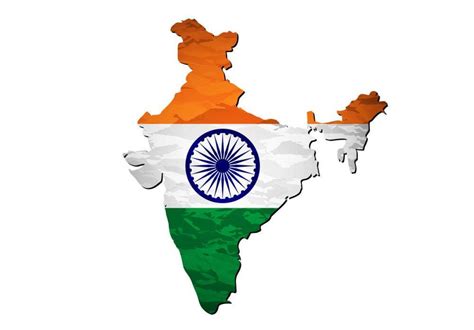 kaart van de indische vlag india kaart met vlag binnenin