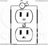 Outlet Cartoon Clipart Electrical Socket Coloring Character Vector Outlined Cory Thoman Clipground Royalty sketch template