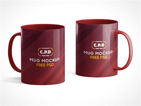 large oz ceramic coffee mugs handles psd mockup psd mockups