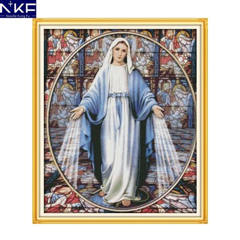 nkf virgin mary figure style religious cross stitch patterns charts