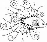 Ikan Hias Mewarnai Cupang Batik Laga Hitam Putih Dekoratif Kartun Diwarnai Mewarna Murid Ragam Fauna Hebat Nusantara Betawi sketch template
