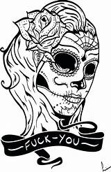 Mexican Skulls Suger Catrina Getcolorings sketch template
