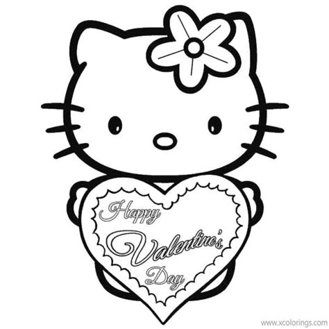 kitty valentines coloring pages xcoloringscom