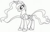 Pony Coloring Little Pages Luna Princess Shining Armor Color Library Clipart Popular sketch template