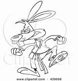 Karate Stomping Rabbit Toonaday Royalty Outline Illustration Cartoon Rf Clip 2021 sketch template