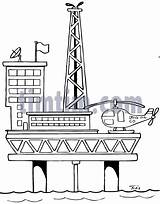Rig Petrolera Computers Banks Plataforma Drilling Rigs sketch template