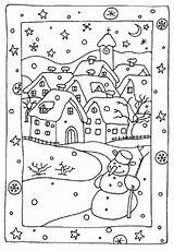 Coloring Winter Pages Snowy Printable Christmas Coloriage Hiver Color Church Print Sheets Kids Un Colouring Houses Crayola Choose Board Tableau sketch template