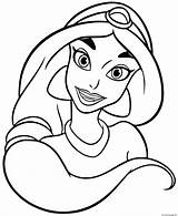 Jasmine Coloring Princess Aladdin Disney Pages Printable Print Book sketch template