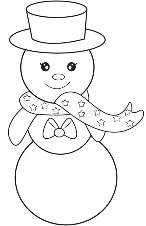 snowman coloring page stock illustration image