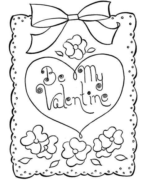 valentines day card colouring pages