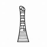 Doha Tower Aspire Icon sketch template