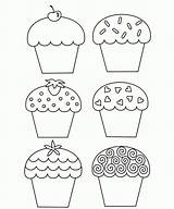 Cupcake Coloring Pages Template Printable Birthday Muffin Cupcakes Cup Cake Happy Kids Sheets Color Embroidery Kleurplaat Drawing Clipart B059 Print sketch template