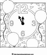 Coloring Midnight Year Almost Clock Pages Sheet Link Printable Open Click sketch template