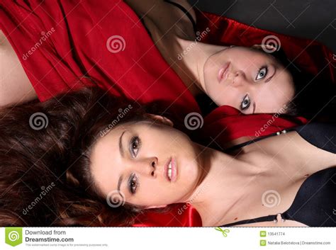 Twee Jonge Lesbische Meisjes Stock Foto Image Of Dame Persoon 13541774