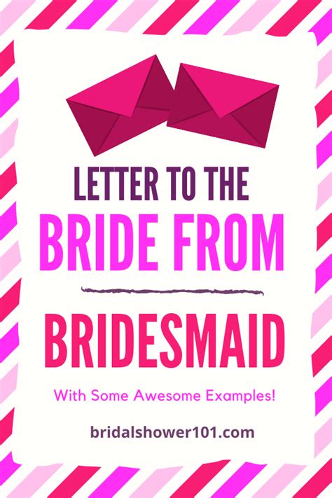 letter  bride  bridesmaid examples bridal shower