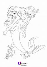 Princess Tracing Ariel Bubakids Coloring sketch template