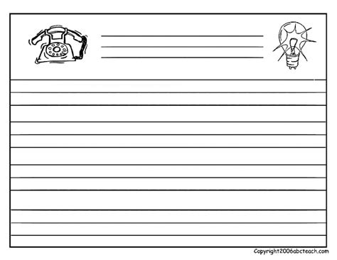 grade blank writing paper printable primary lined paper
