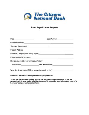 fillable  loan payoff letter request fax email print pdffiller