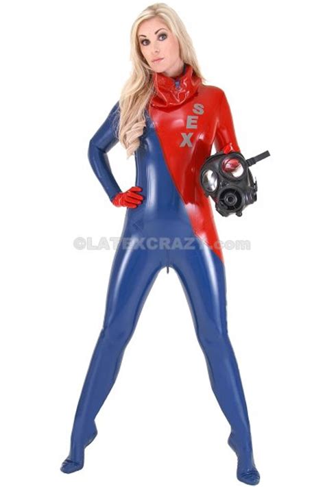 latex catsuit with hood and letters made to measure