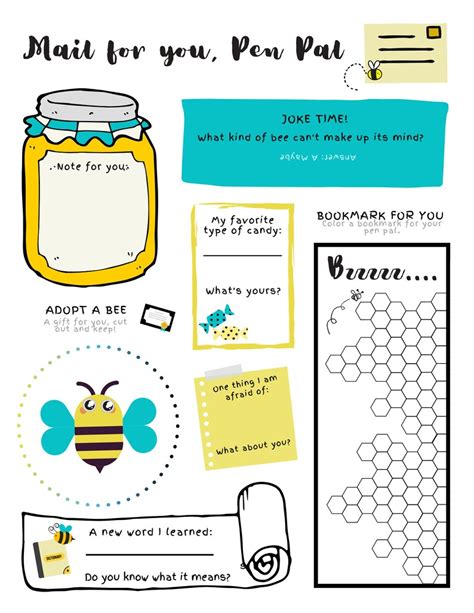 pal activity page  kids snail mail printable etsy