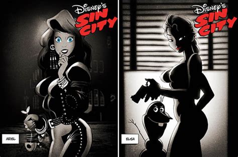 disney princesses transformed into sin city characters in