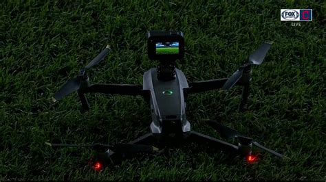 drone lands   outfield  indians cubs game causing  delay fox sports