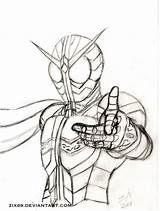 Kamen Coloring Rider Drawing Pages Riders List sketch template
