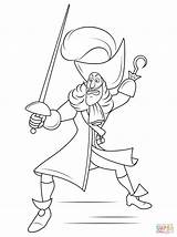 Coloring Pages Hook Captain Disney Printable sketch template