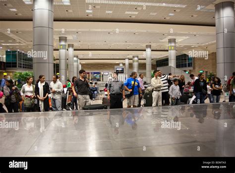 passengers waiting  luggage  egypt air flight terminal  cairo airport egypt stock photo