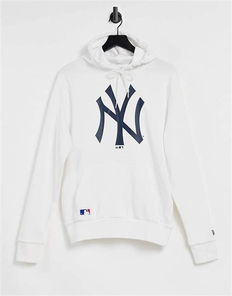 era  york yankees logo hoodie  white asos