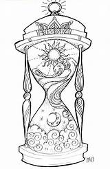 Hourglass Reloj Sanduhr Clessidra Ampulheta Tattoos Zandloper Draw Tatuar Malen Tatuaggi Tekenen Simboli Abstractos Geniales Adultos Kunstdruck Ampulhetas Tekeningen Belagoria sketch template