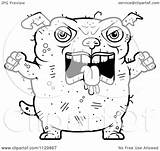 Ugly Dog Cartoon Coloring Outlined Mad Clipart Vector Cory Thoman Regarding Notes sketch template