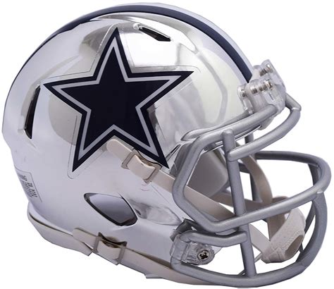 fanatics authentic riddell dallas cowboys chrome alternate speed mini football helmet