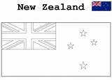 Zealand Flag Coloring Template Map Geography Pages Templates sketch template