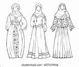 Coloring Pages Clothing Muslim Template Traditional sketch template