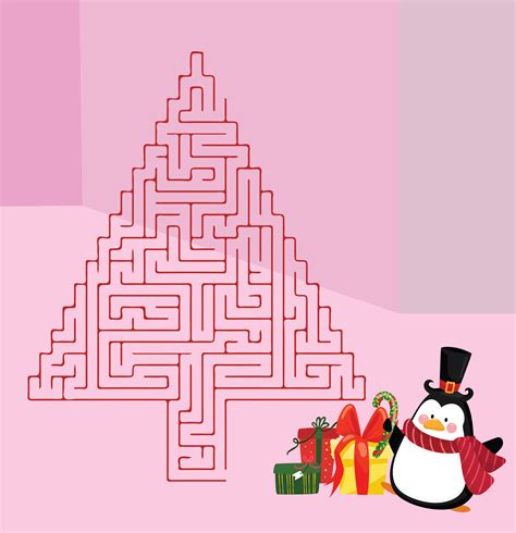 christmas tree maze printable     printablee