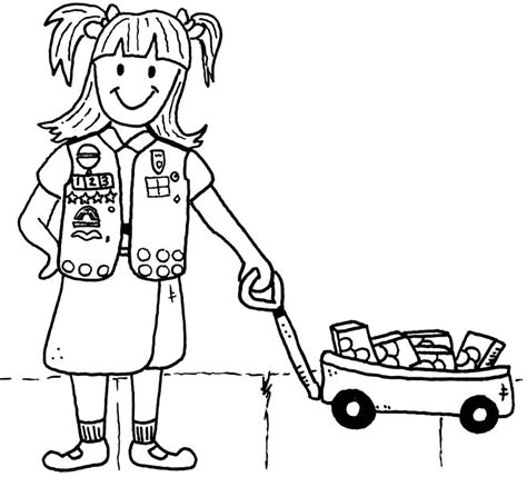 brownie girl scout coloring pages coloring home