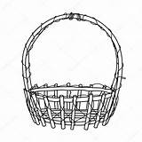 Basket Empty Cesta Wicker Cesto Vimini Cabaz Ilustração sketch template